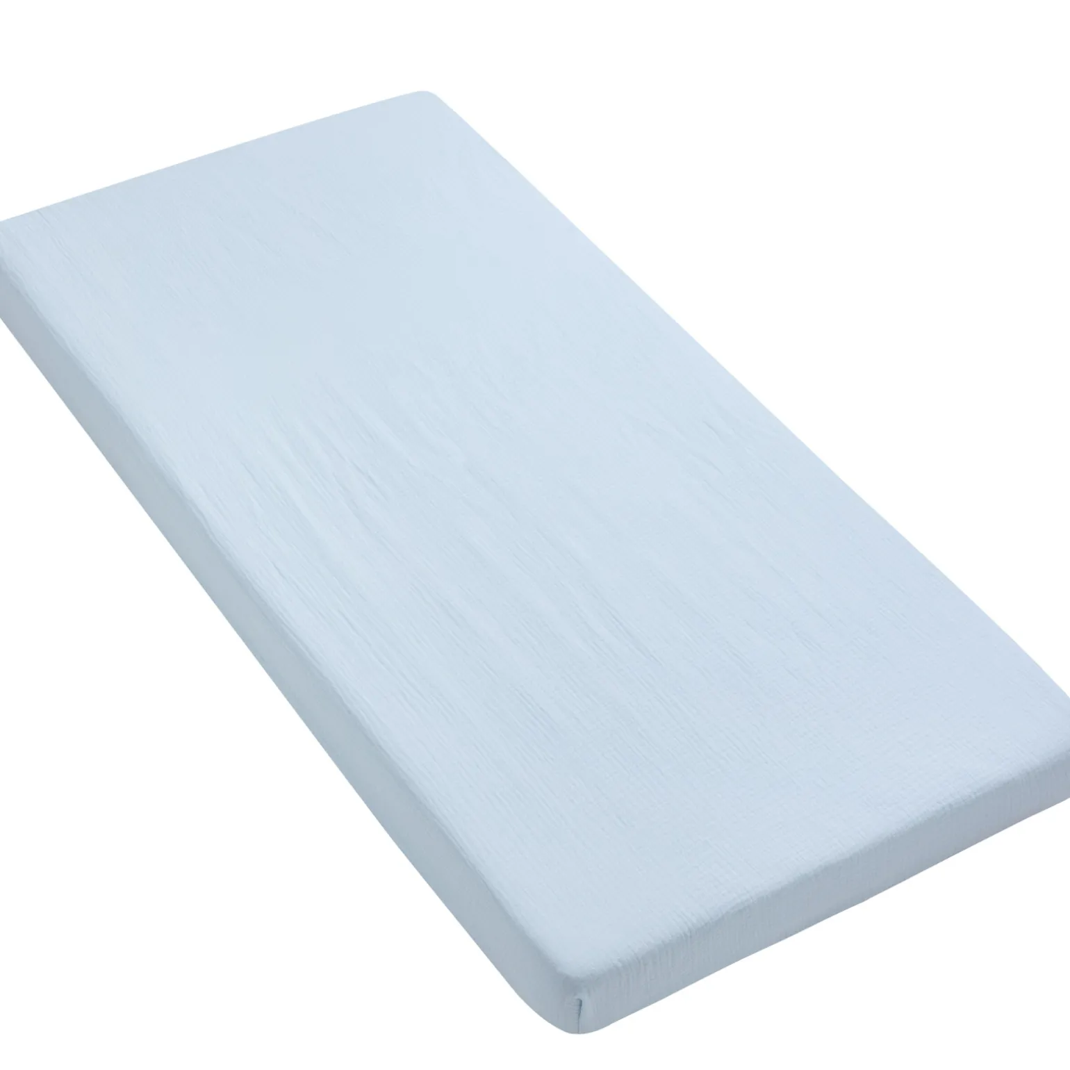 Muślinowe prześcieradło z gumką do łóżeczka 120x60cm -Blue
