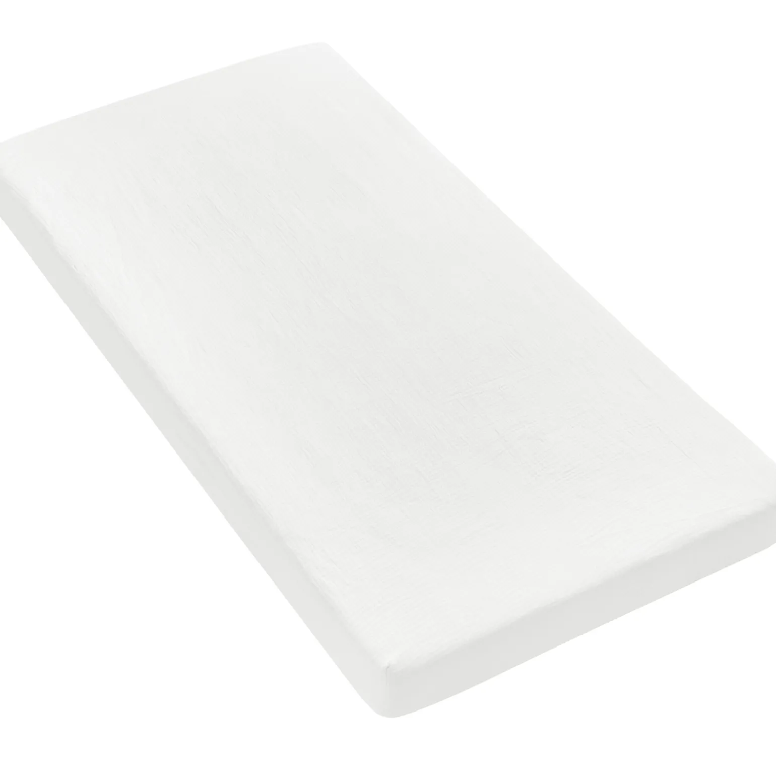 Muślinowe prześcieradło z gumką do łóżeczka 120x60cm - White
