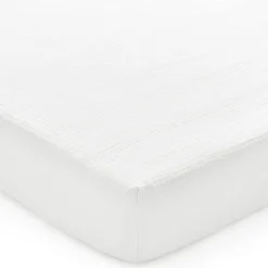 Muślinowe prześcieradło z gumką do łóżeczka 120x60cm - White