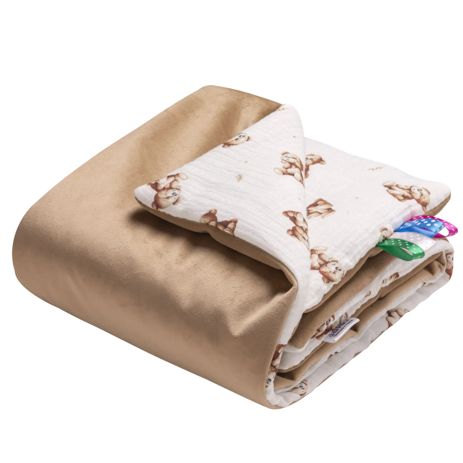 Muślinowy Kocyk niemowlęcy 55x75cm - Baby Bear i Toffee Soft Velvet