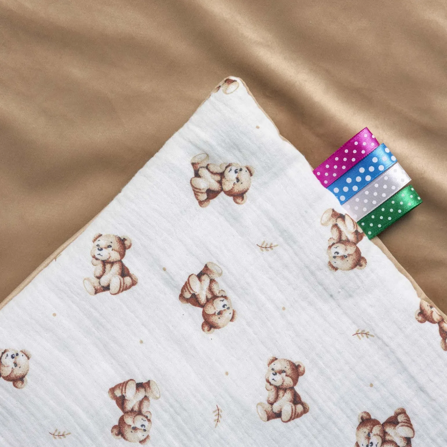 Muślinowy Kocyk niemowlęcy 55x75cm - Baby Bear i Toffee Soft Velvet