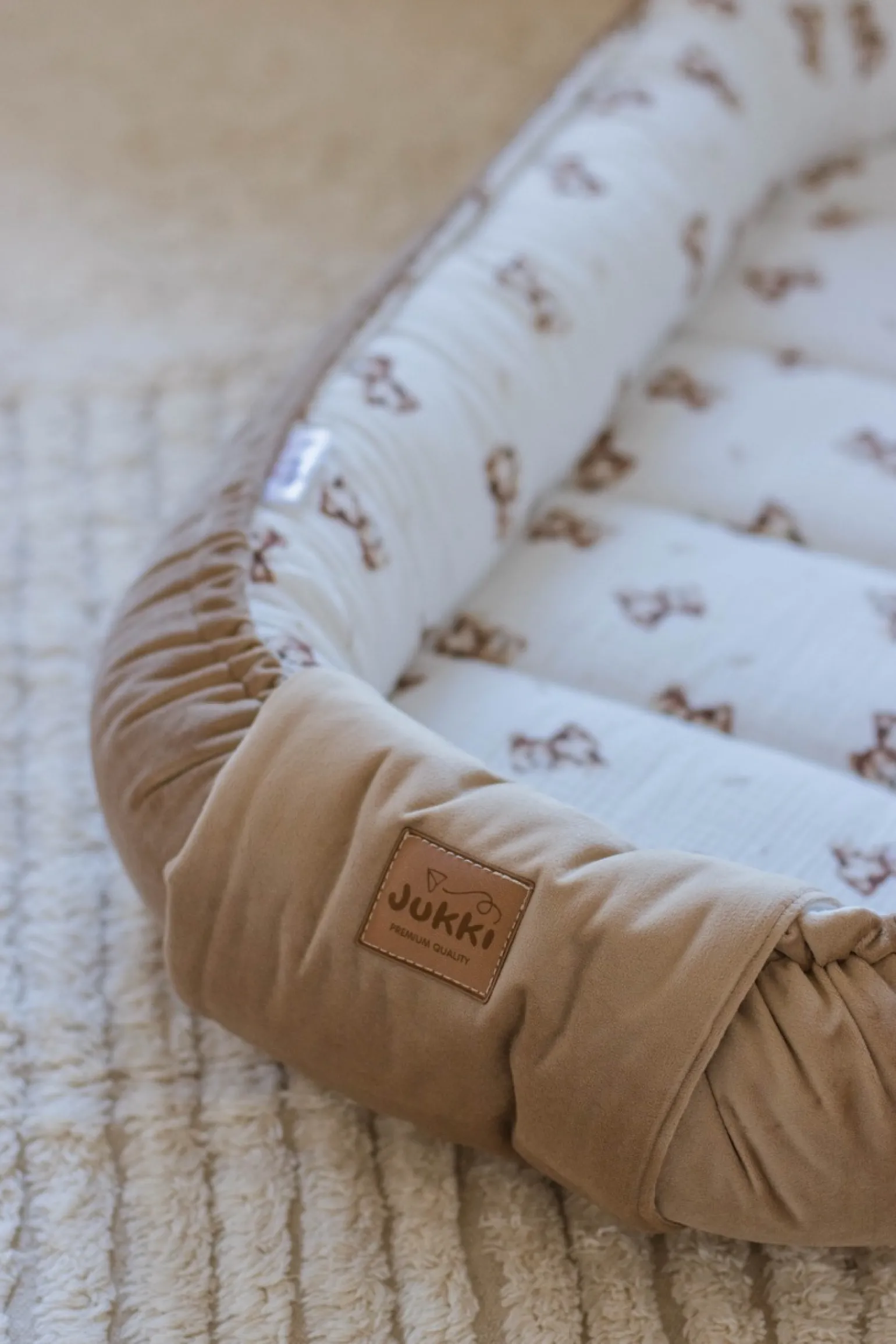 Muślinowy Kokon Comfort - Baby Bear i Toffee Soft Velvet