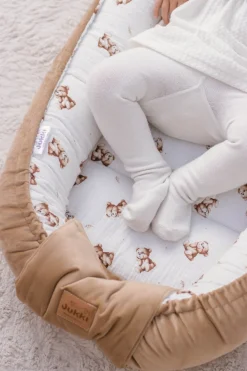Muślinowy Kokon Comfort - Baby Bear i Toffee Soft Velvet