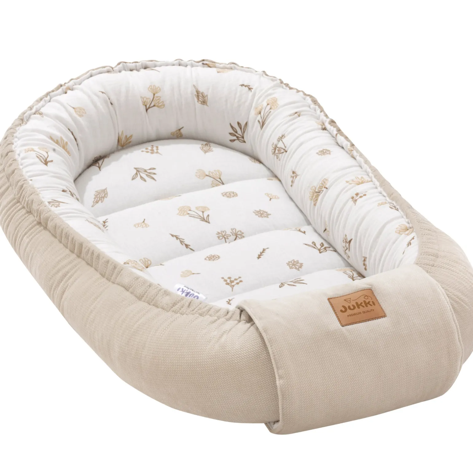 Muślinowy Kokon Comfort - Golden Meadow i Ecru Velvet