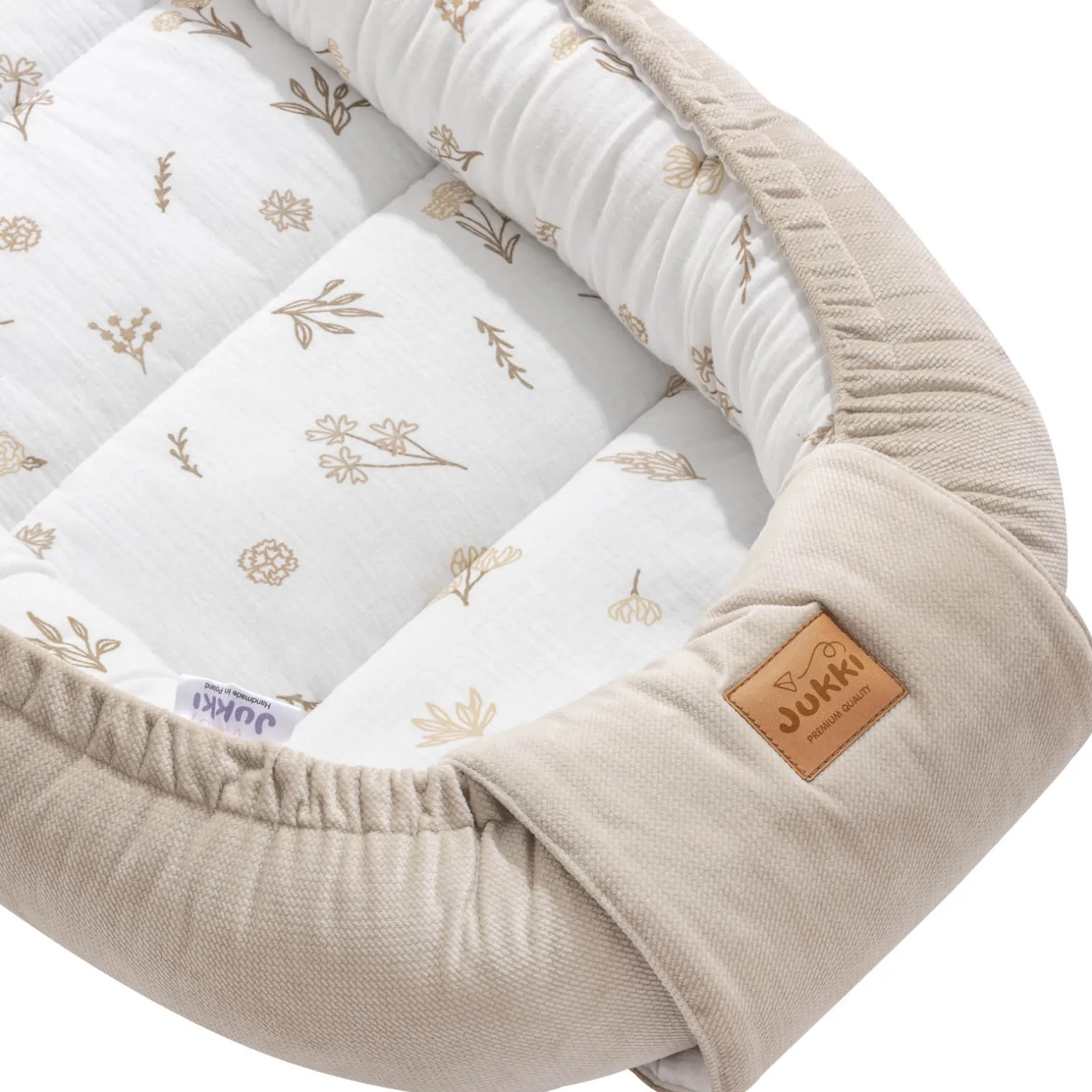 Muślinowy Kokon Comfort - Golden Meadow i Ecru Velvet
