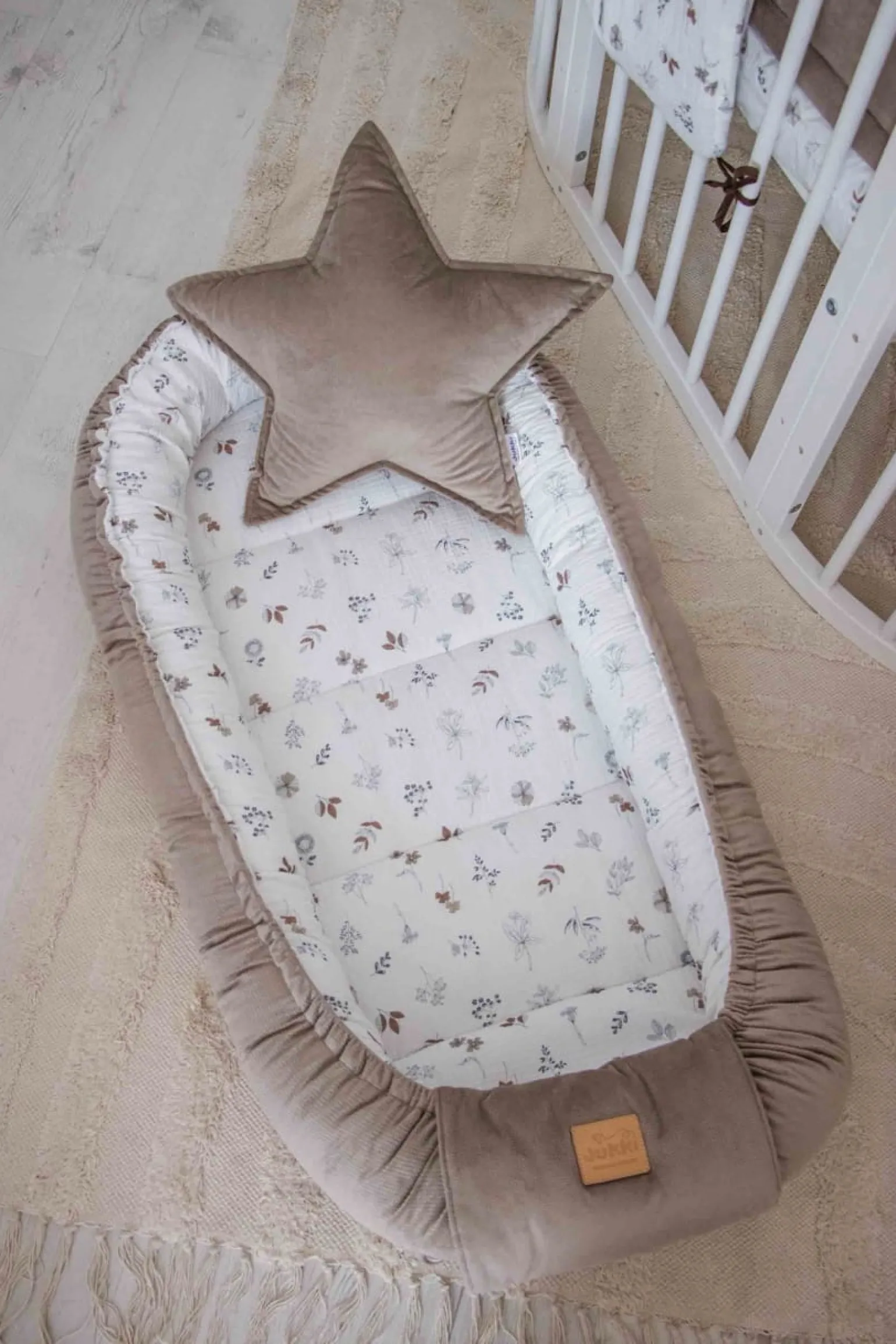 Muślinowy Kokon Comfort - Simply Nature i Latte Velvet
