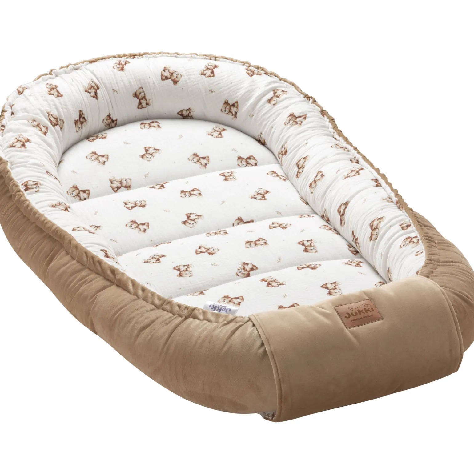 Muślinowy Kokon XXL 65 x 120 cm - Baby Bear i Toffee Soft Velvet