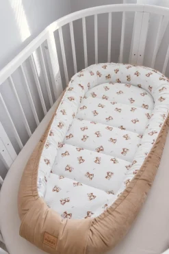 Muślinowy Kokon XXL 65 x 120 cm - Baby Bear i Toffee Soft Velvet