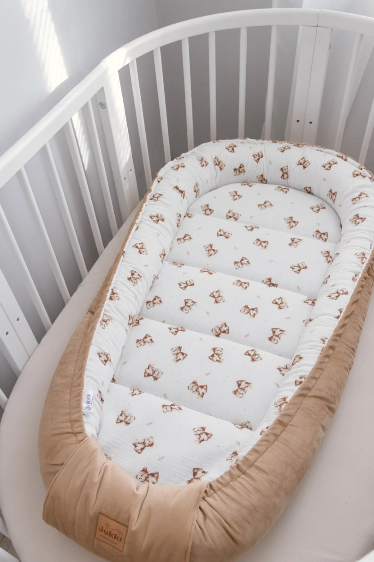 Muślinowy Kokon XXL 65 x 120 cm - Baby Bear i Toffee Soft Velvet