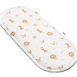 Muślinowy Materac do kokonu Comfort - Baby Safari i oliwkowy Velvet