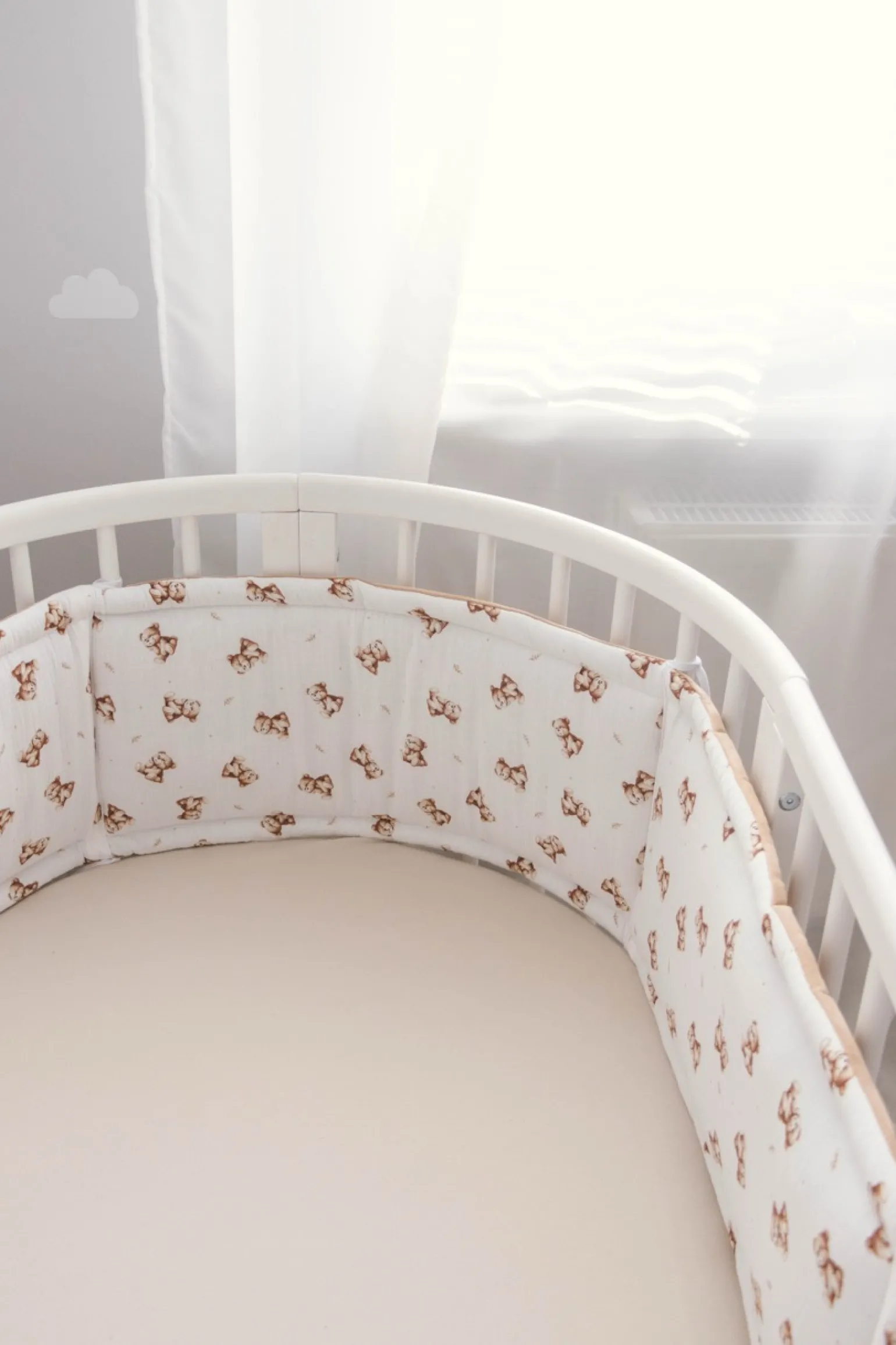 Muślinowy Ochraniacz do łóżeczka - Baby Bear i Toffee Soft Velvet