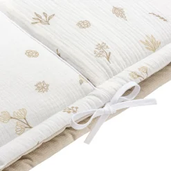 Muślinowy Ochraniacz do łóżeczka XXL - Golden Meadow i Ecru Velvet