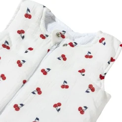 Muślinowy Śpiworek dziecięcy XL - ocieplany z nogawkami - Cherries