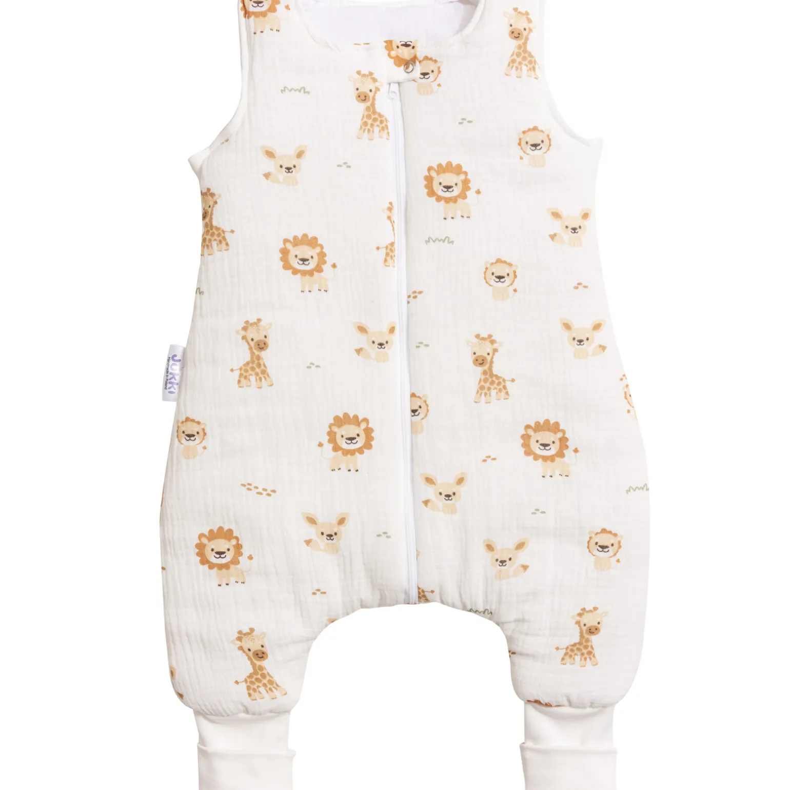 Muślinowy Śpiworek niemowlęcy - ocieplany z nogawkami - Baby Safari