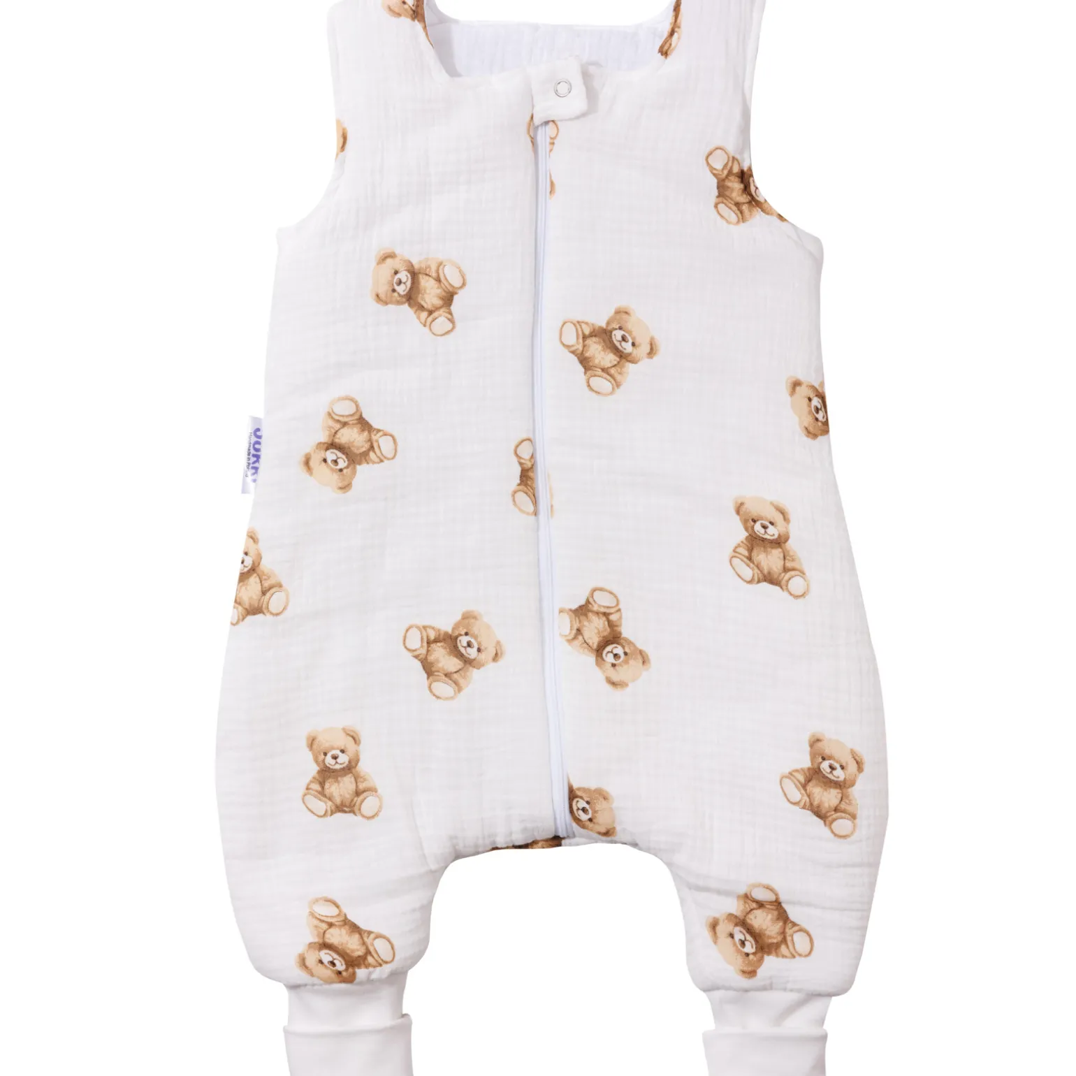 Muślinowy Śpiworek niemowlęcy - ocieplany z nogawkami - Mr. Teddy