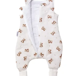 Muślinowy Śpiworek niemowlęcy - ocieplany z nogawkami - Baby Bear