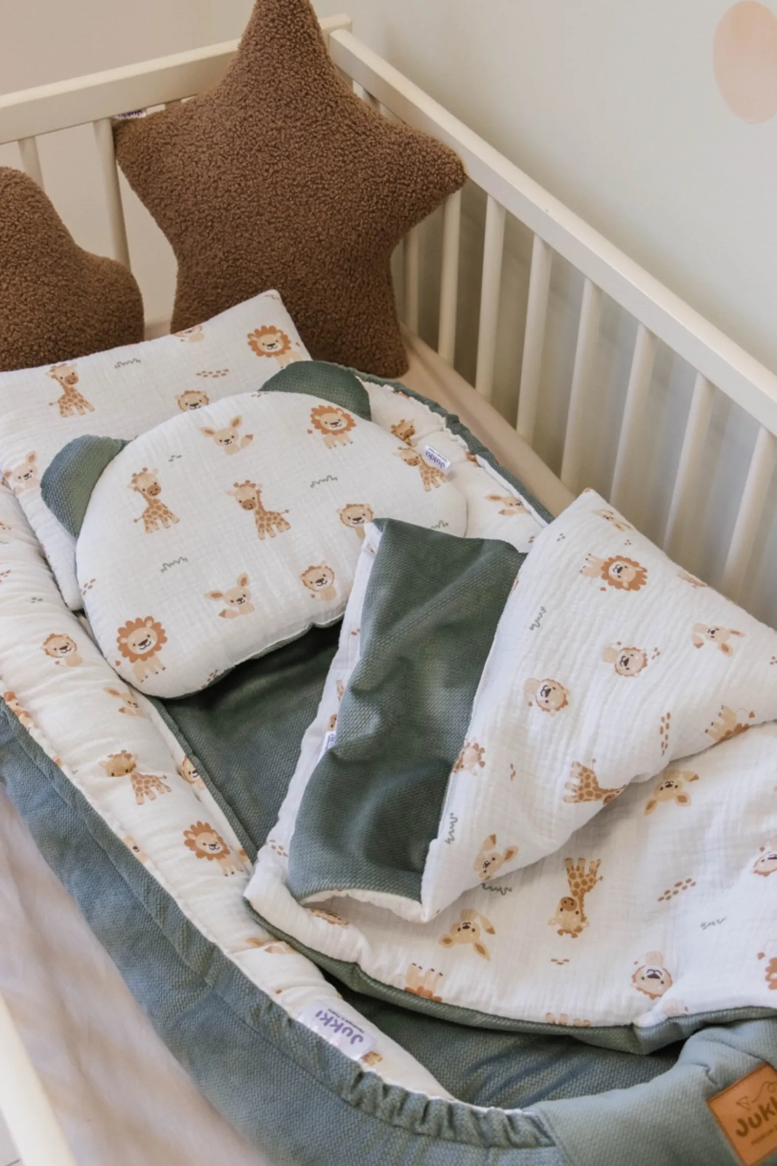 Muślinowy Zestaw 5 elementowy Comfort - Baby Safari i oliwkowy Velvet