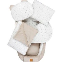 Muślinowy Zestaw 5 elementowy XXL - Little Stars i Ecru Velvet