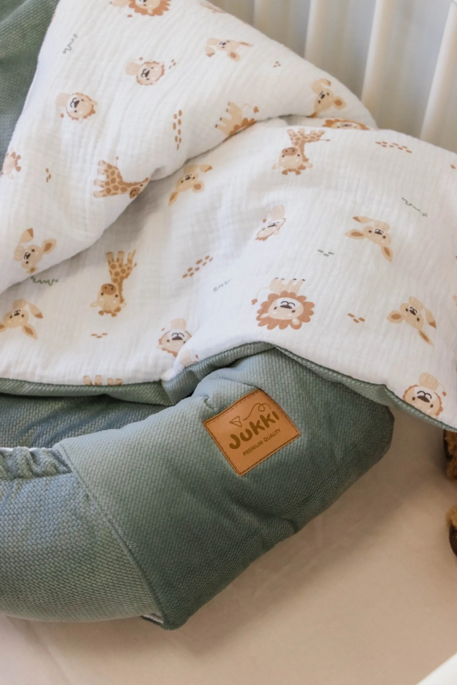 Muślinowy Zestaw 5 elementowy XXL - Baby Safari i oliwkowy Velvet