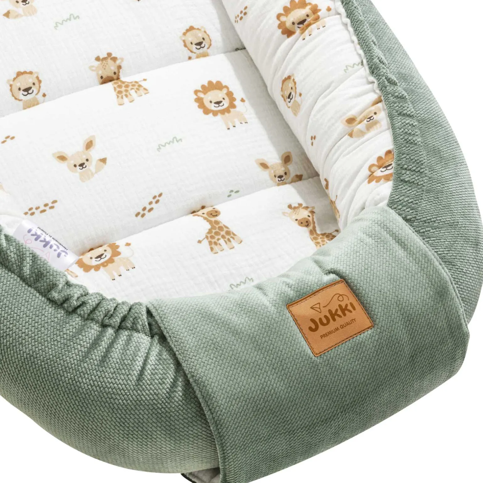 Muślinowy Zestaw 5 elementowy XXL - Baby Safari i oliwkowy Velvet