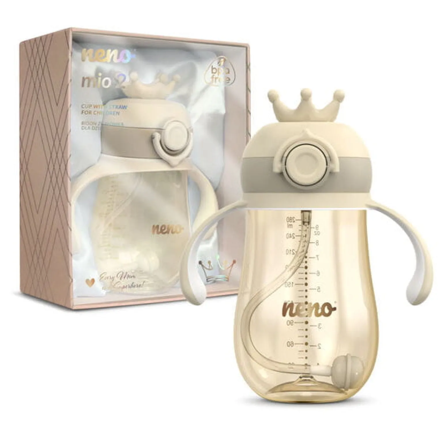 Neno Mio2 Cream – bidon ze słomką dla dzieci