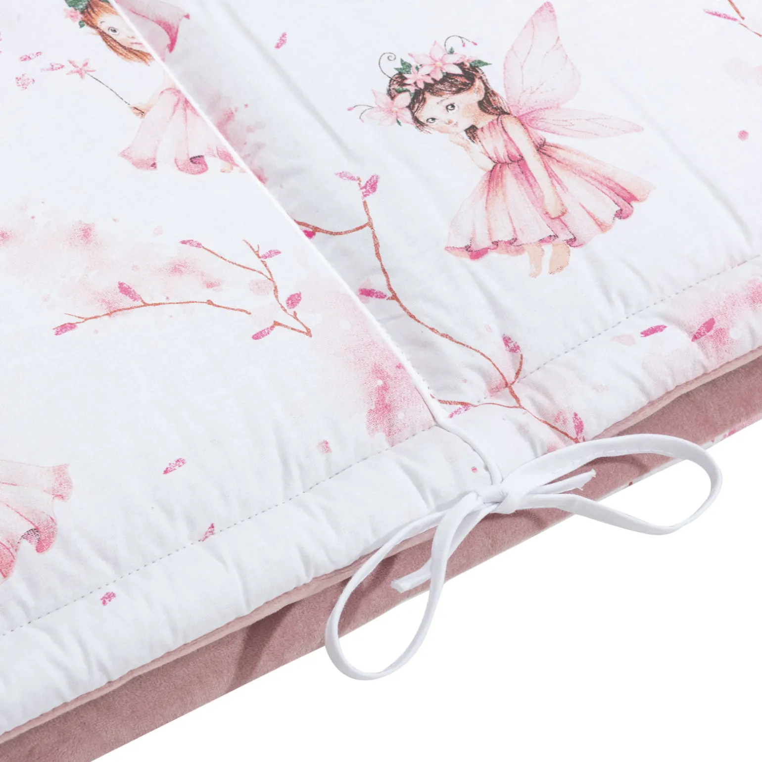 Ochraniacz do łóżeczka - Little Fairy i Smokey Pink Soft Velvet