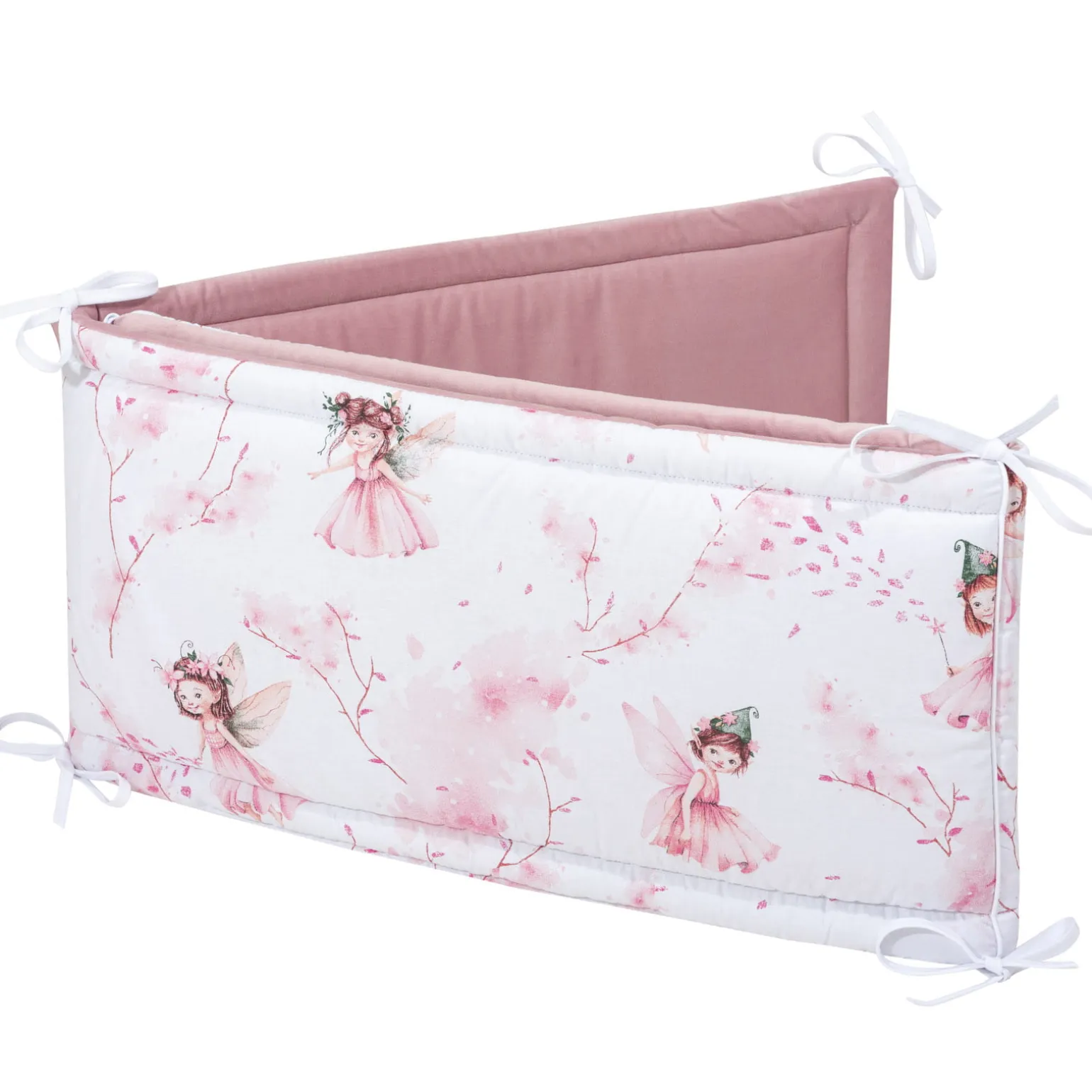 Ochraniacz do łóżeczka - Little Fairy i Smokey Pink Soft Velvet