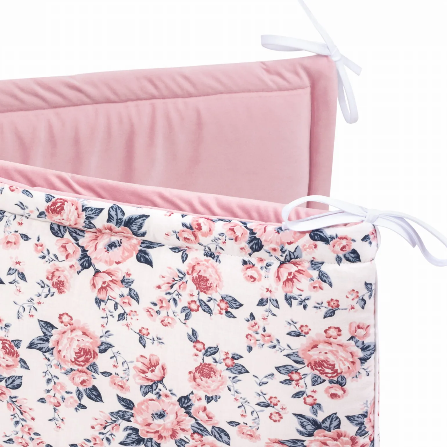 Ochraniacz do łóżeczka - Roses i Smokey Pink Soft Velvet