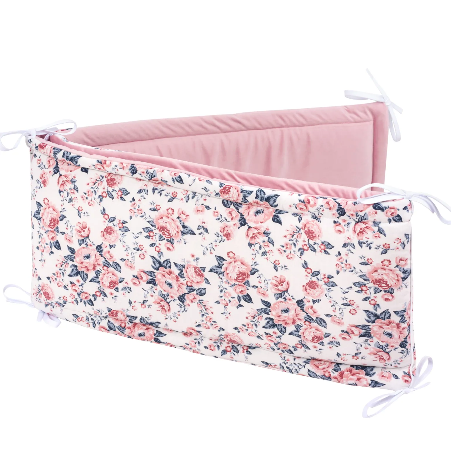 Ochraniacz do łóżeczka - Roses i Smokey Pink Soft Velvet