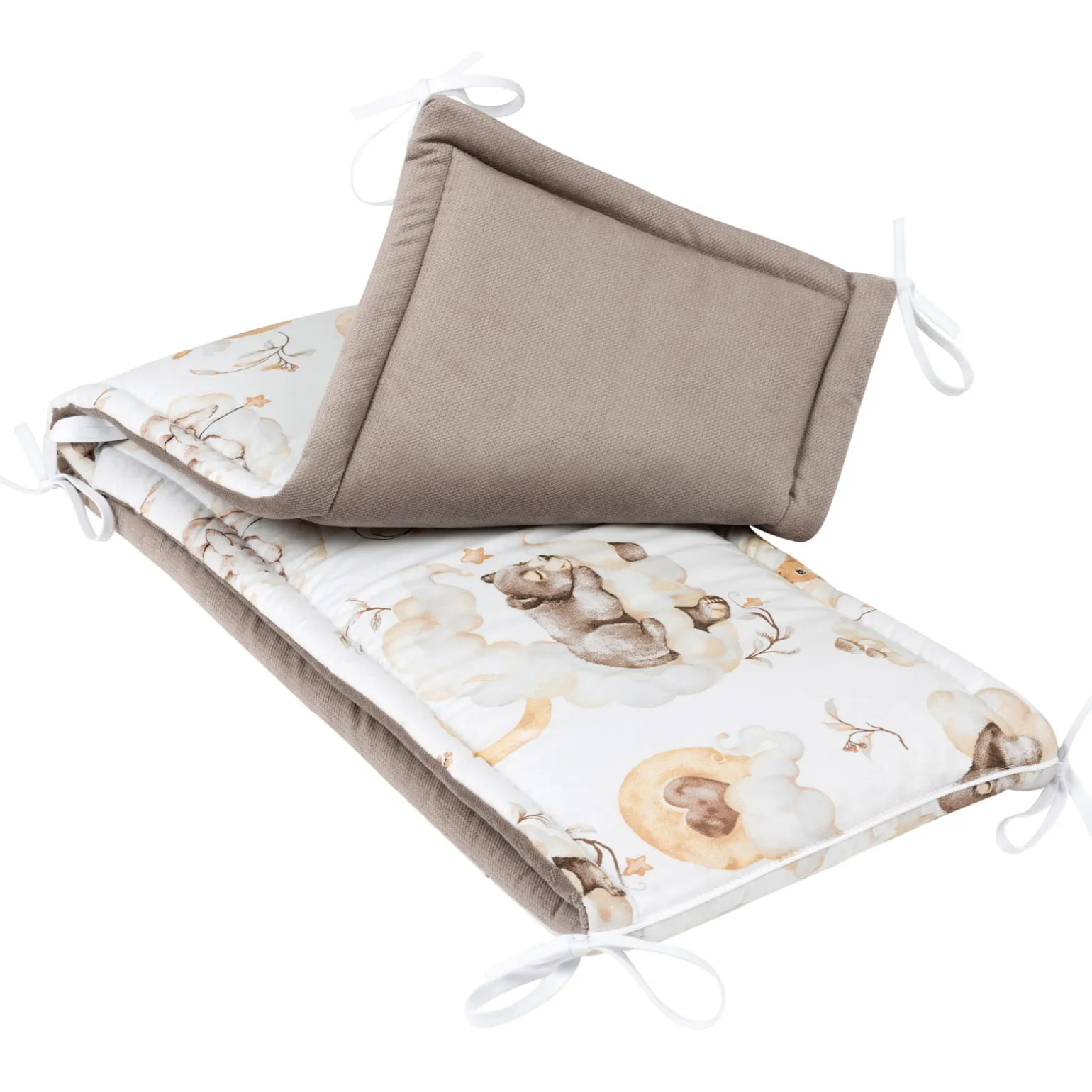 Ochraniacz do łóżeczka - Sweet Teddy i Latte Velvet