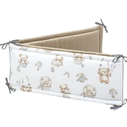 Ochraniacz do łóżeczka XXL - Boho Bears i Cappuccino Soft Velvet
