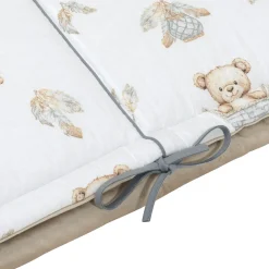 Ochraniacz do łóżeczka XXL - Boho Bears i Cappuccino Soft Velvet