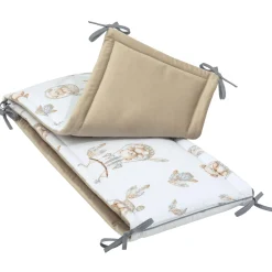 Ochraniacz do łóżeczka XXL - Boho Bears i Cappuccino Soft Velvet