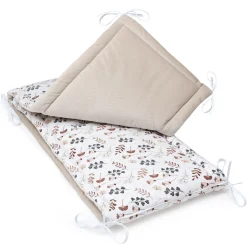 Ochraniacz do łóżeczka XXL - Boho Garden i ecru Velvet