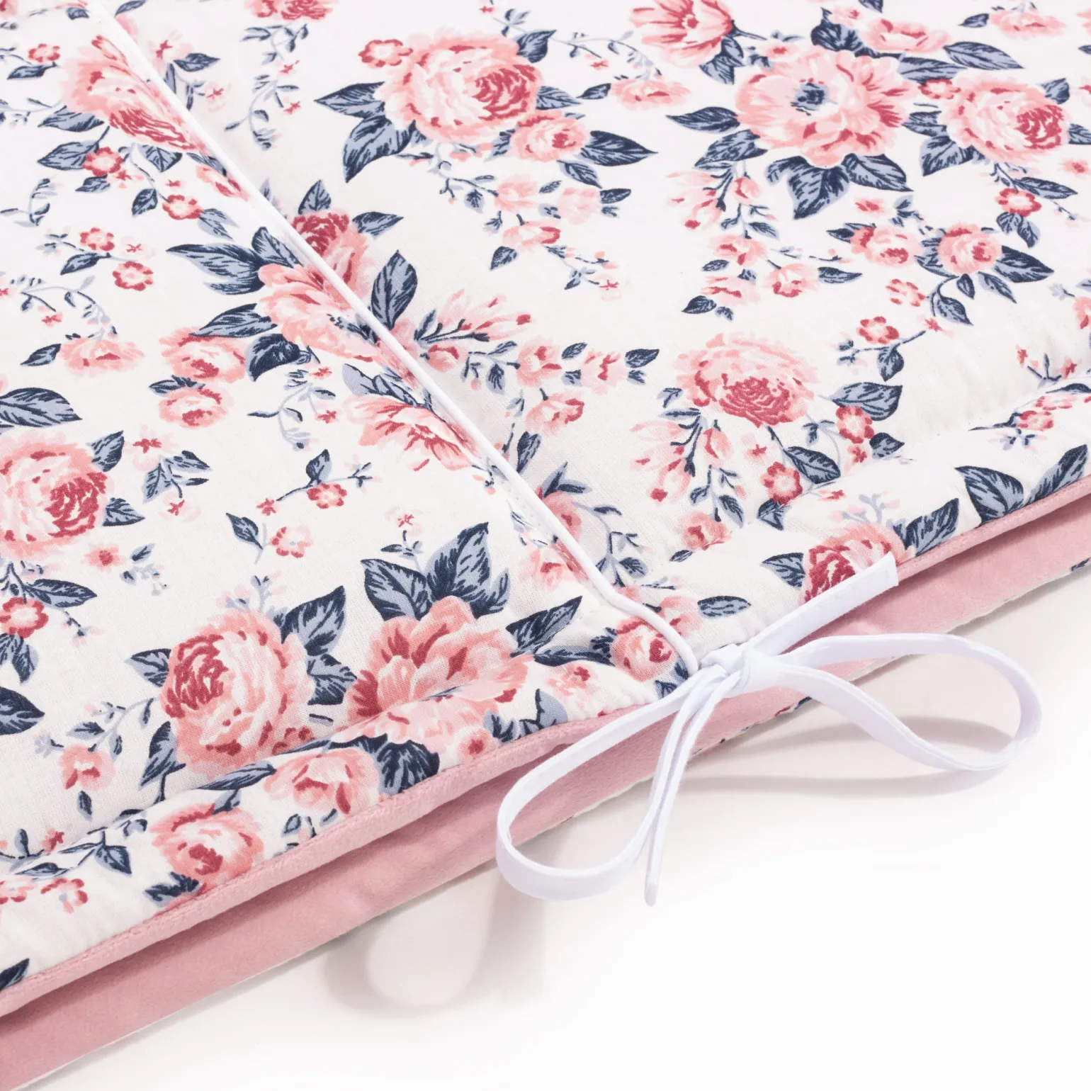 Ochraniacz do łóżeczka XXL - Roses i Smokey Pink Soft Velvet