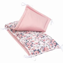 Ochraniacz do łóżeczka XXL - Roses i Smokey Pink Soft Velvet