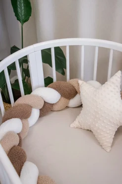 Ochraniacz warkocz do łóżeczka pleciony BOUCLE, 180 cm - Mix Beige