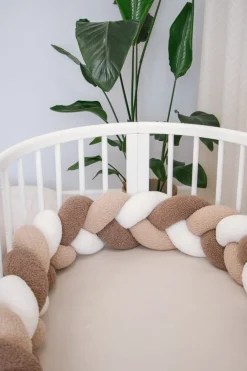 Ochraniacz warkocz do łóżeczka pleciony BOUCLE, 180 cm - Mix Beige
