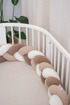 Ochraniacz warkocz do łóżeczka pleciony BOUCLE, 180 cm - Mix Beige