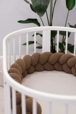 Ochraniacz warkocz do łóżeczka pleciony BOUCLE, 180 cm - Brown
