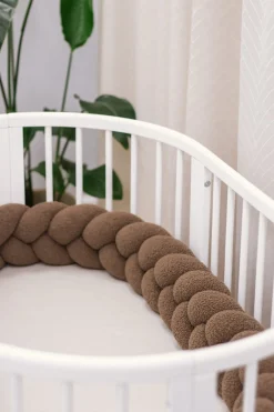 Ochraniacz warkocz do łóżeczka pleciony BOUCLE, 180 cm - Brown