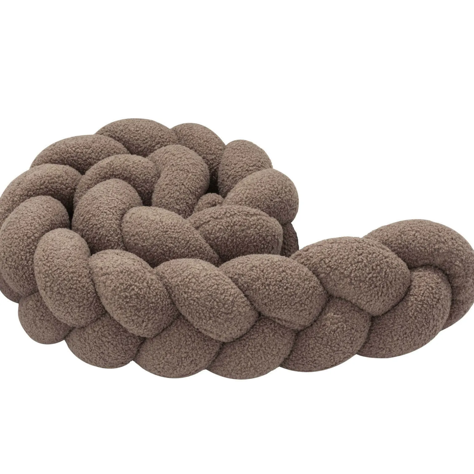 Ochraniacz warkocz do łóżeczka pleciony BOUCLE, 180 cm - Brown