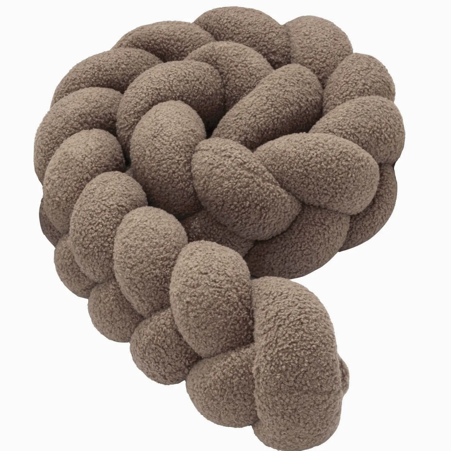 Ochraniacz warkocz do łóżeczka pleciony BOUCLE, 180 cm - Brown