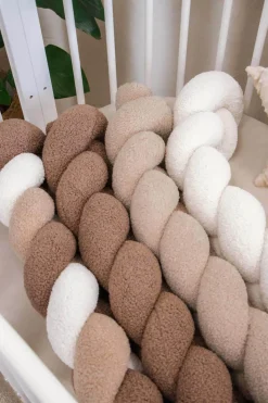 Ochraniacz warkocz do łóżeczka pleciony BOUCLE, 180 cm - Ecru