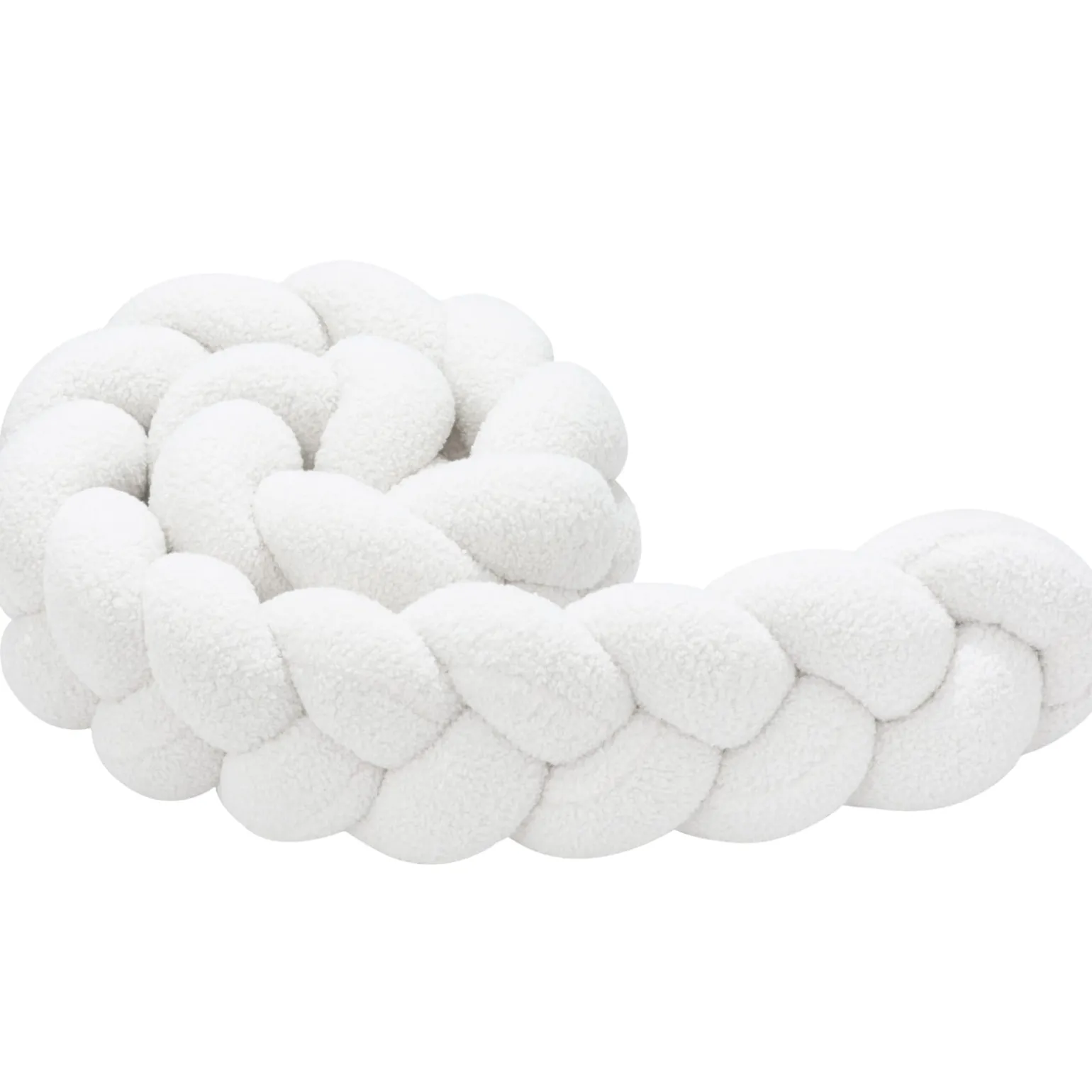 Ochraniacz warkocz do łóżeczka pleciony BOUCLE, 180 cm - Ecru