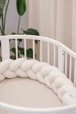 Ochraniacz warkocz do łóżeczka pleciony BOUCLE, 180 cm - Ecru