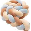 Ochraniacz warkocz do łóżeczka pleciony, 200 cm - Mix Beige&Blue