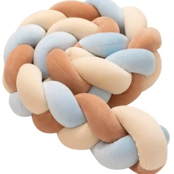 Ochraniacz warkocz do łóżeczka pleciony, 200 cm - Mix Beige&Blue