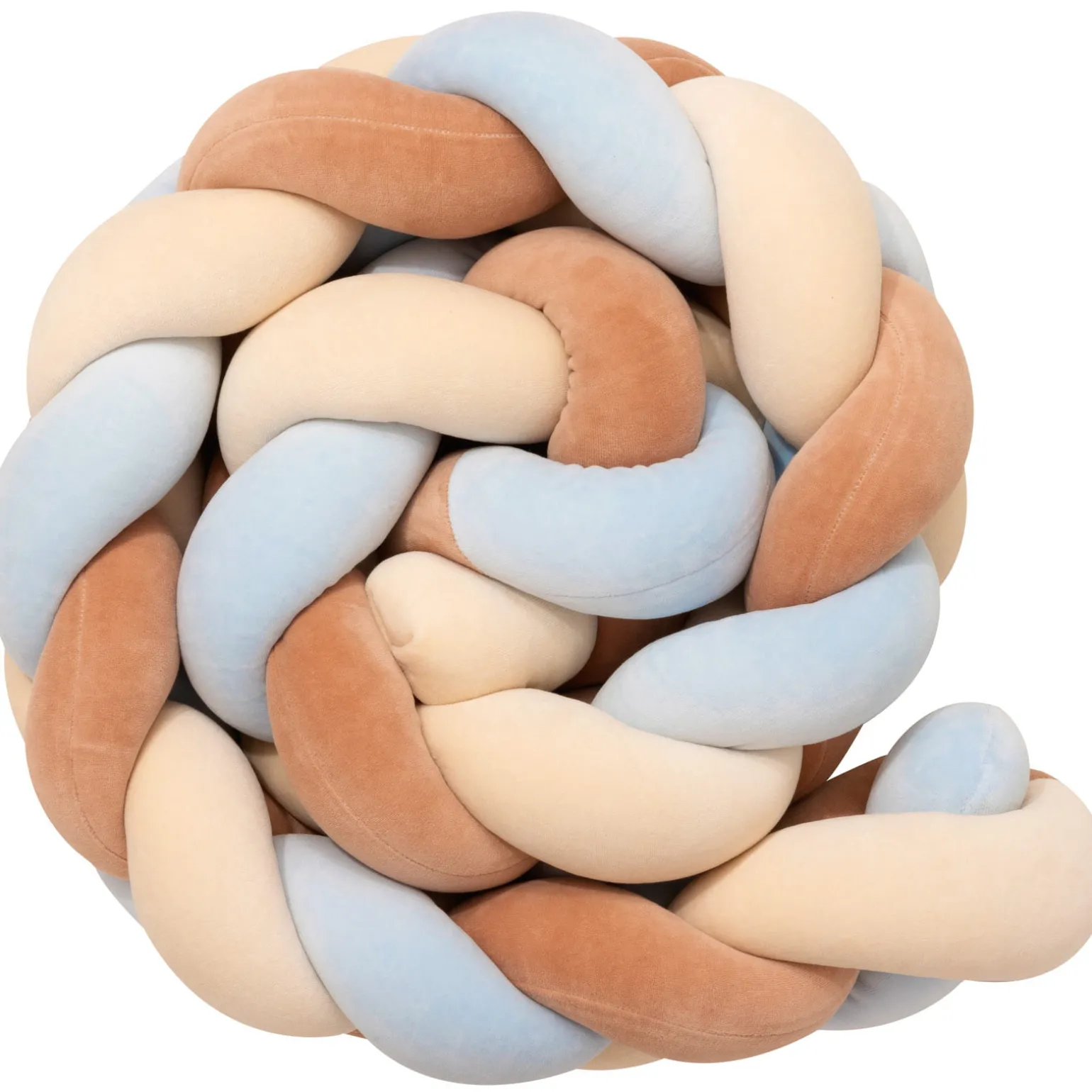 Ochraniacz warkocz do łóżeczka pleciony, 200 cm - Mix Beige&Blue