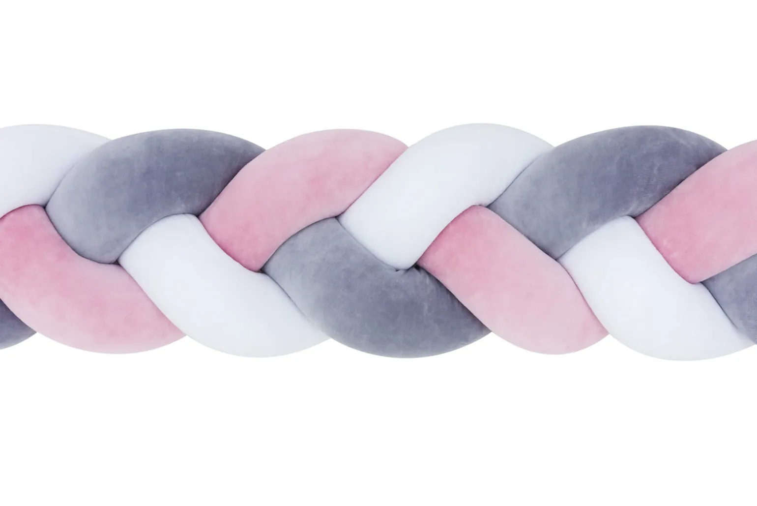Ochraniacz warkocz do łóżeczka pleciony, 200 cm - Mix Pink